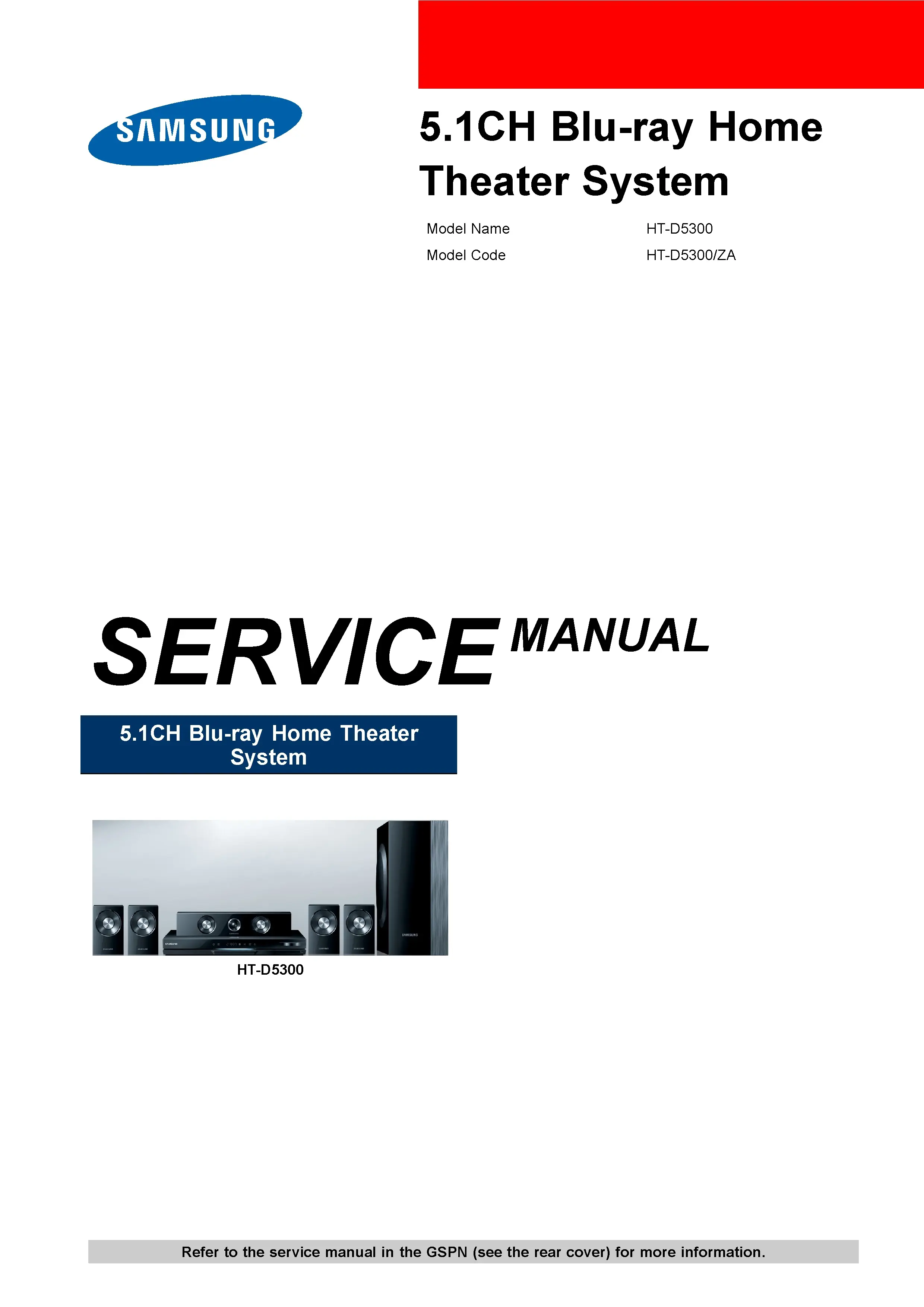 Samsung ht d5300 service manual cover