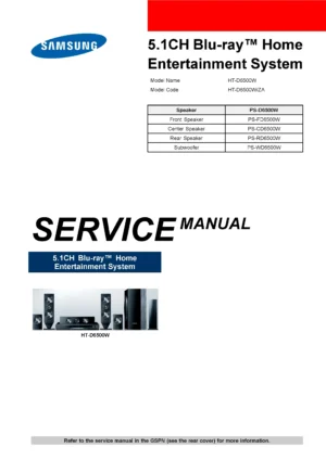 Samsung ht d6500w service manual cover