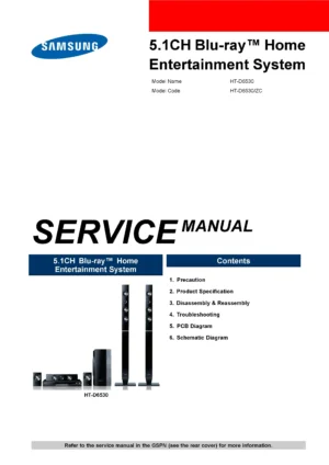 Samsung ht d6530 service manual cover