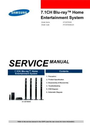 Samsung ht d6750w service manual cover
