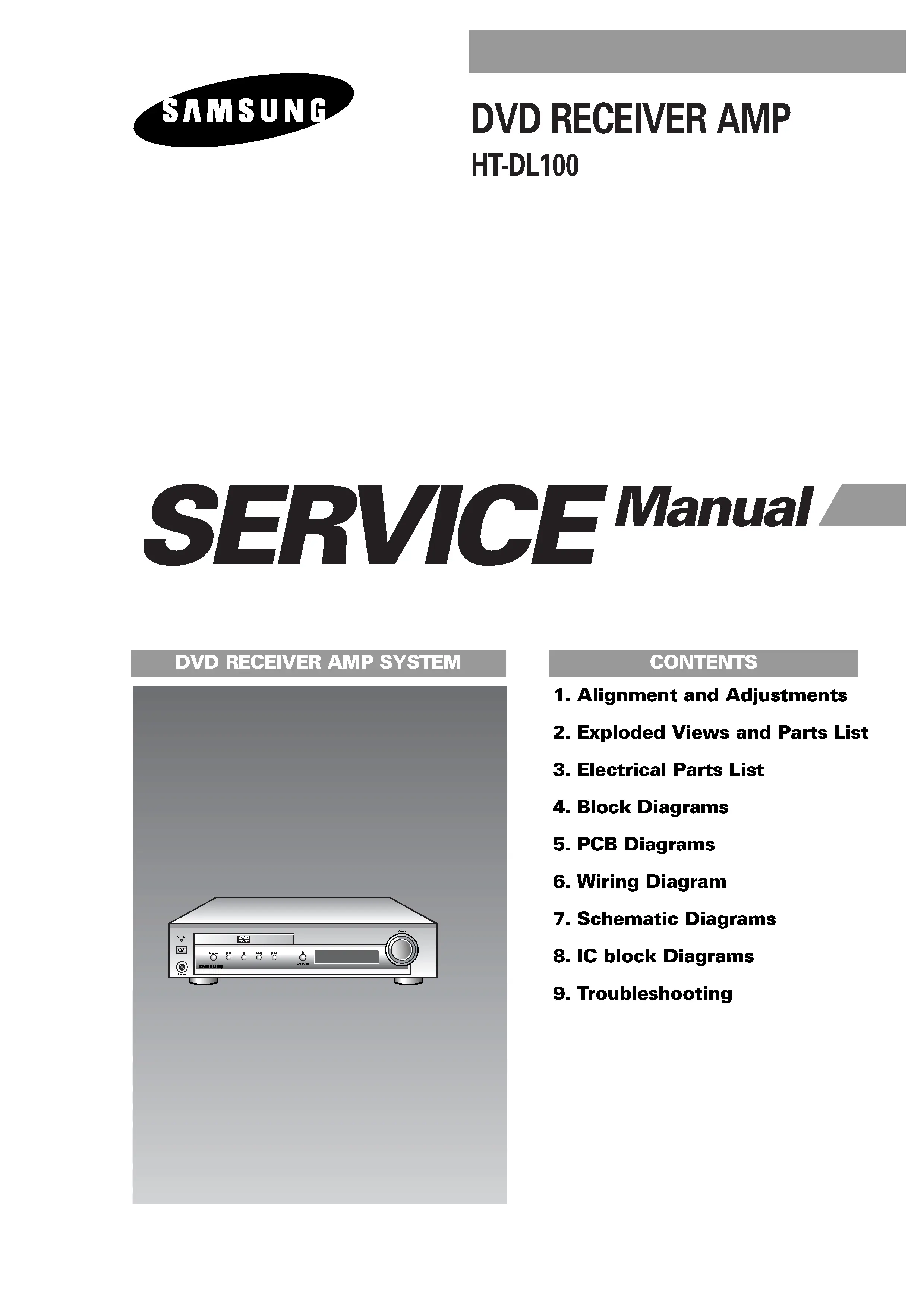 Samsung ht dl100 service manual cover