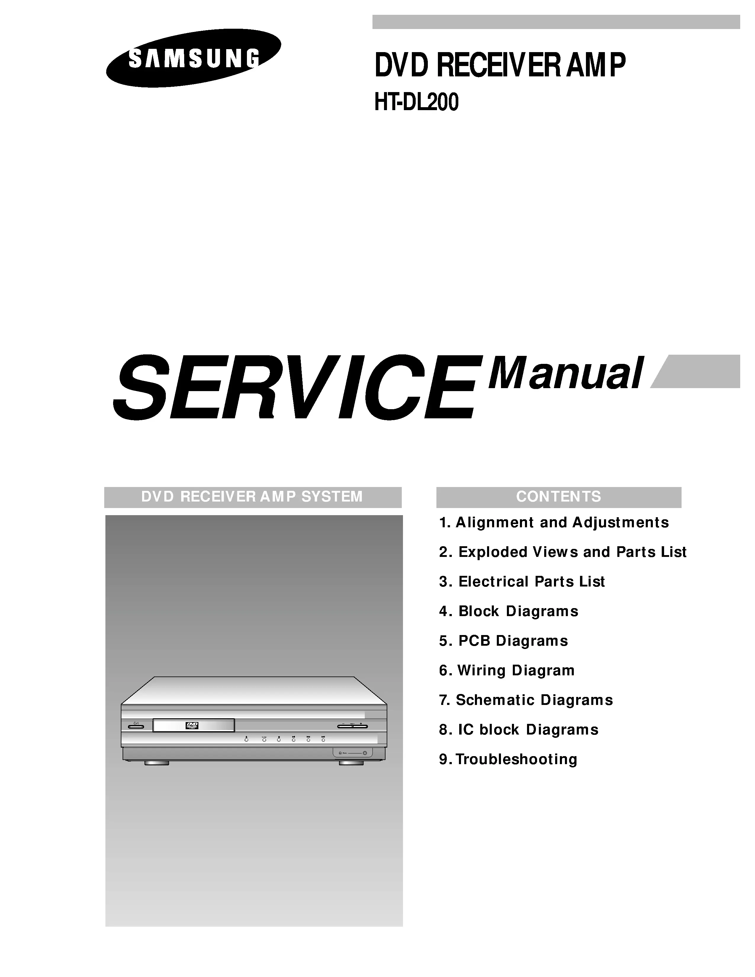 Samsung ht dl200 service manual cover