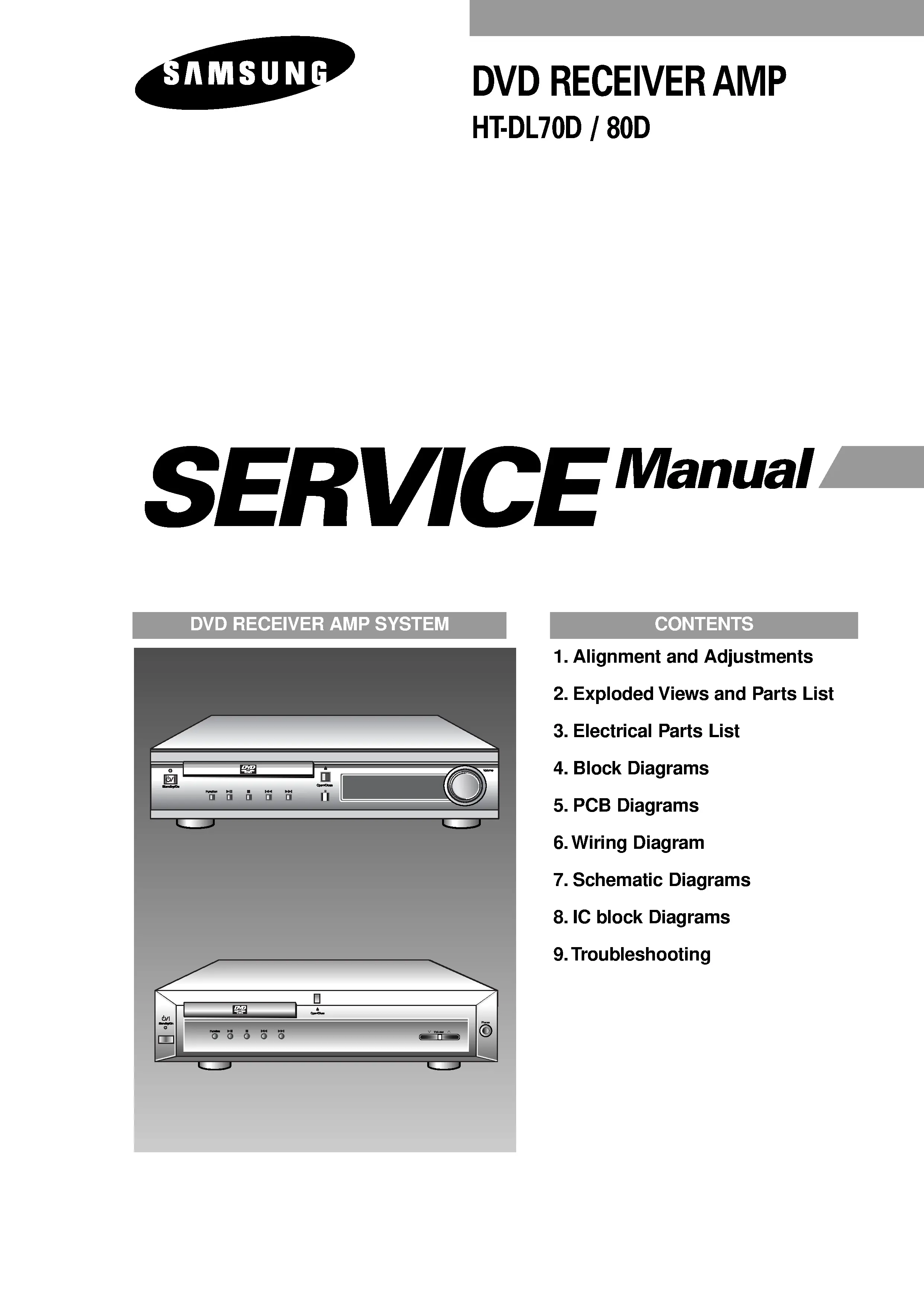 Samsung ht dl70 service manual cover