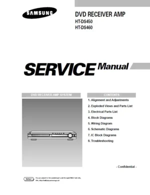 Samsung ht ds450 ds460 service manual cover