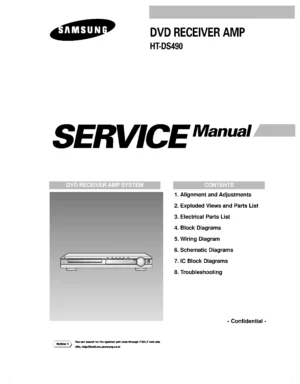 Samsung ht ds490 service manual cover