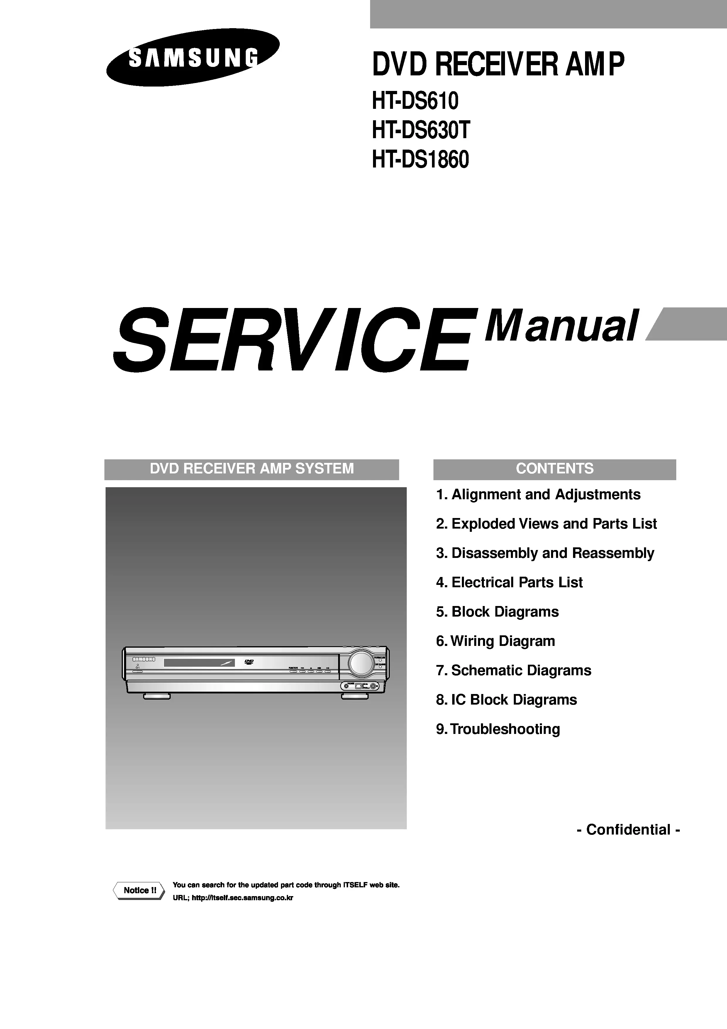 Samsung ht ds610 ds630t ds1860 service manual cover