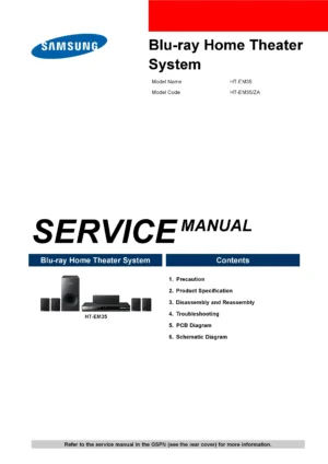 Samsung ht em35 service manual cover