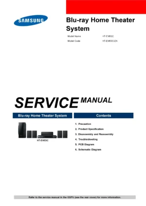Samsung ht em53c service manual cover