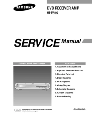 Samsung ht ev100 service manual cover