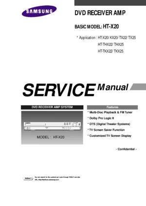 Samsung ht kx20 service manual cover