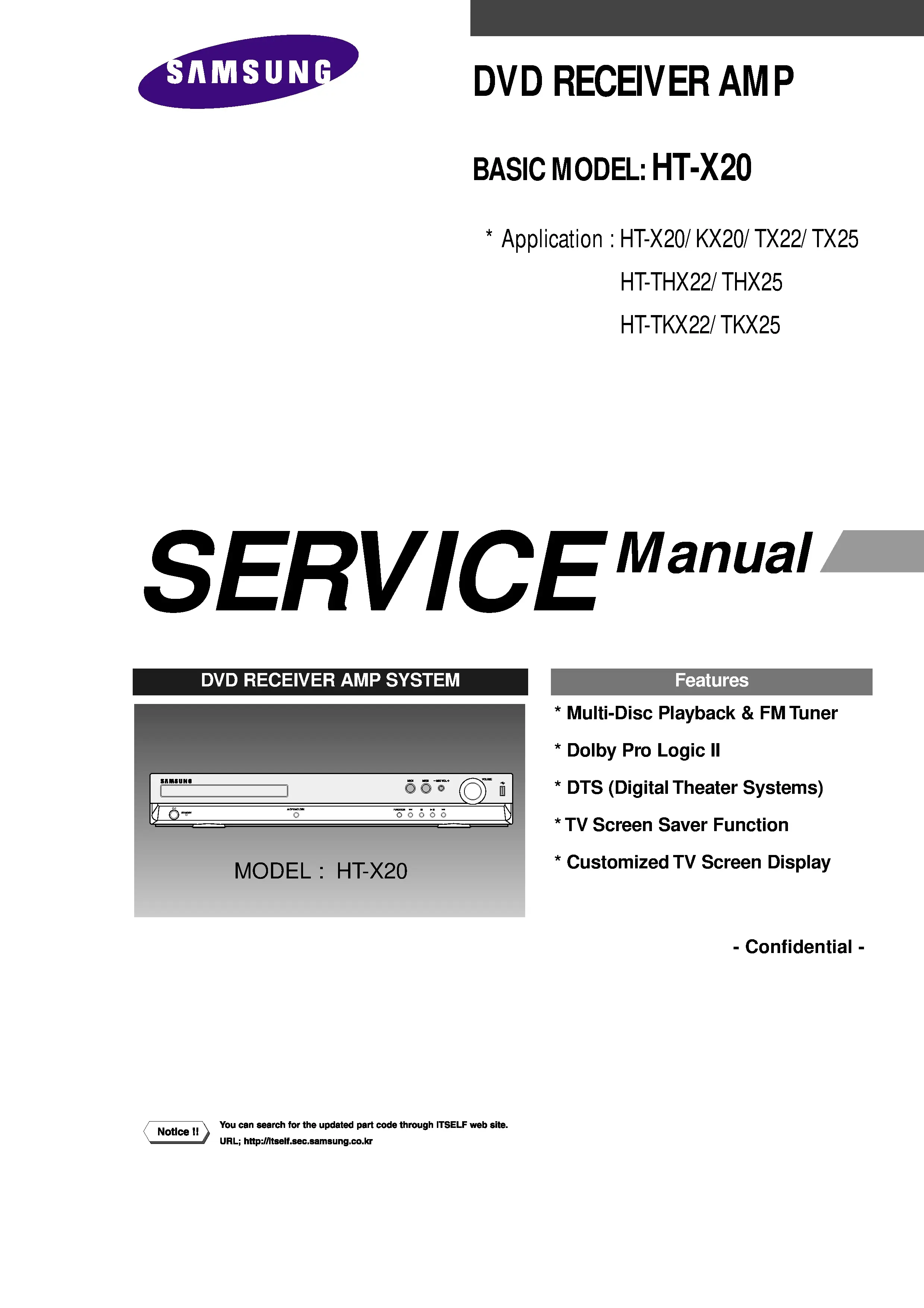 Samsung ht kx20 service manual cover