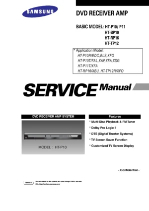 Samsung ht p10 service manual cover