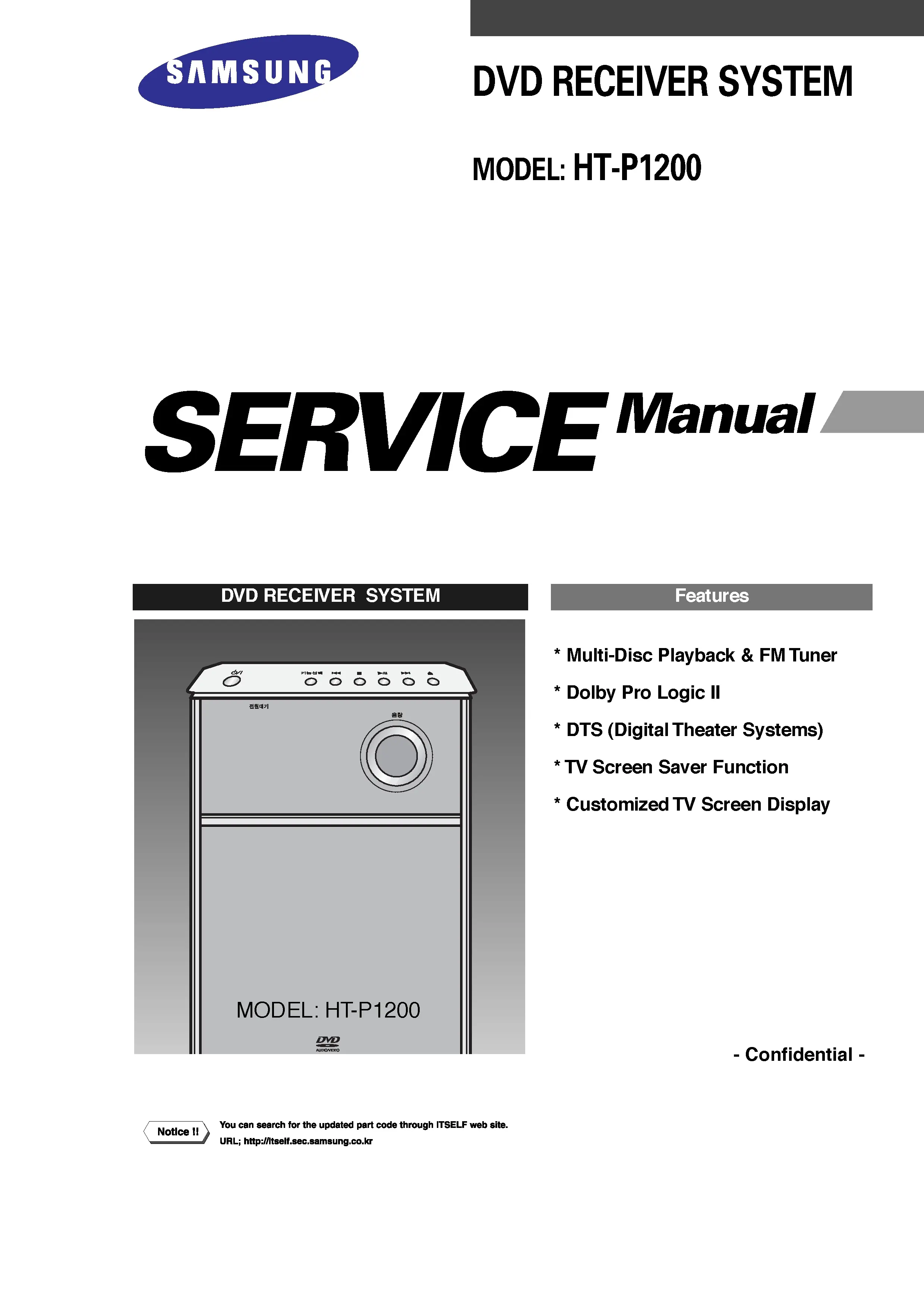 Samsung ht p1200 service manual cover