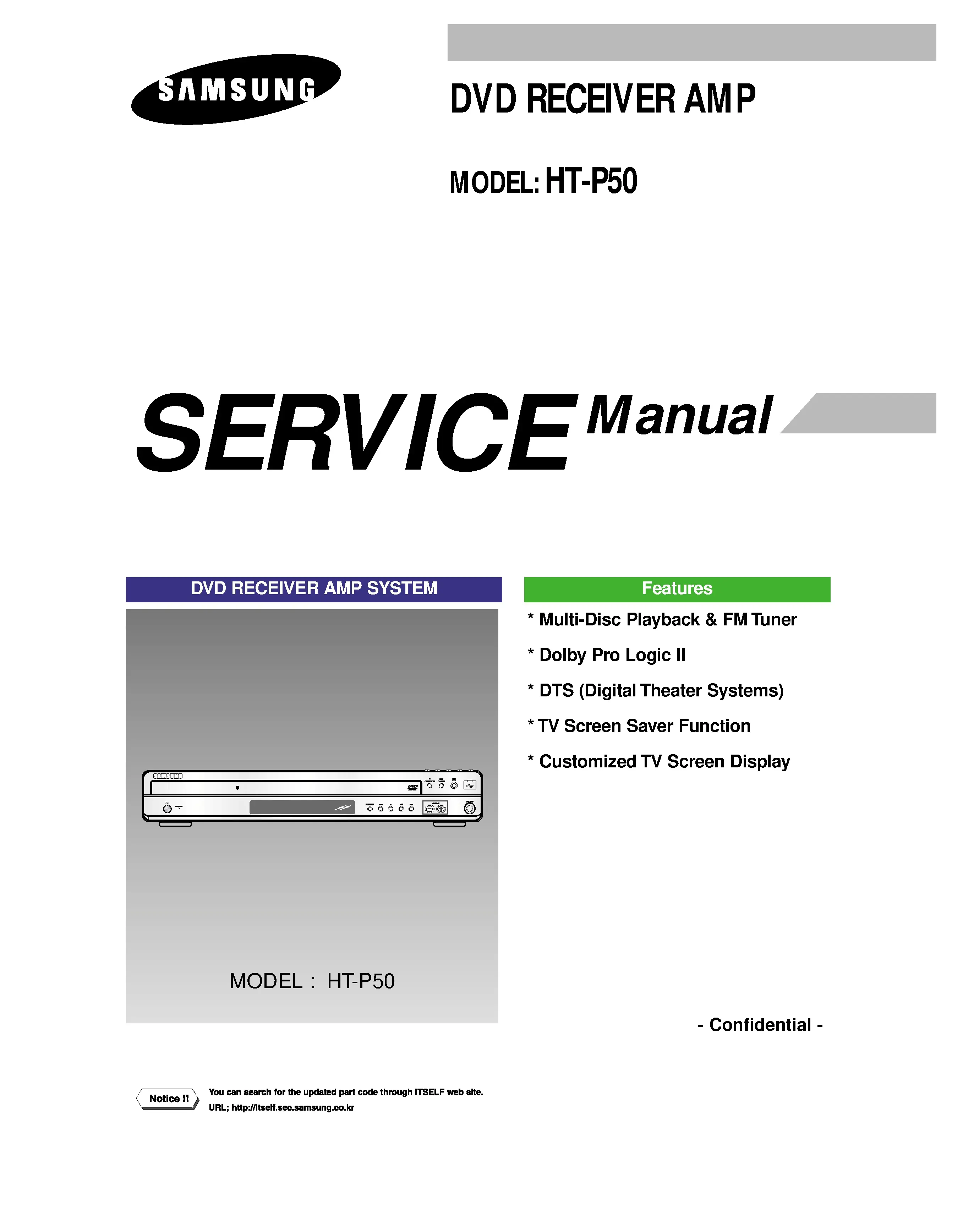Samsung ht p50 service manual cover