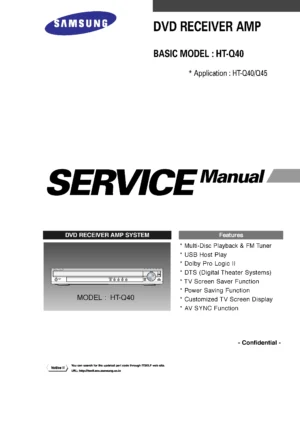 Samsung ht q40 q45 service manual cover