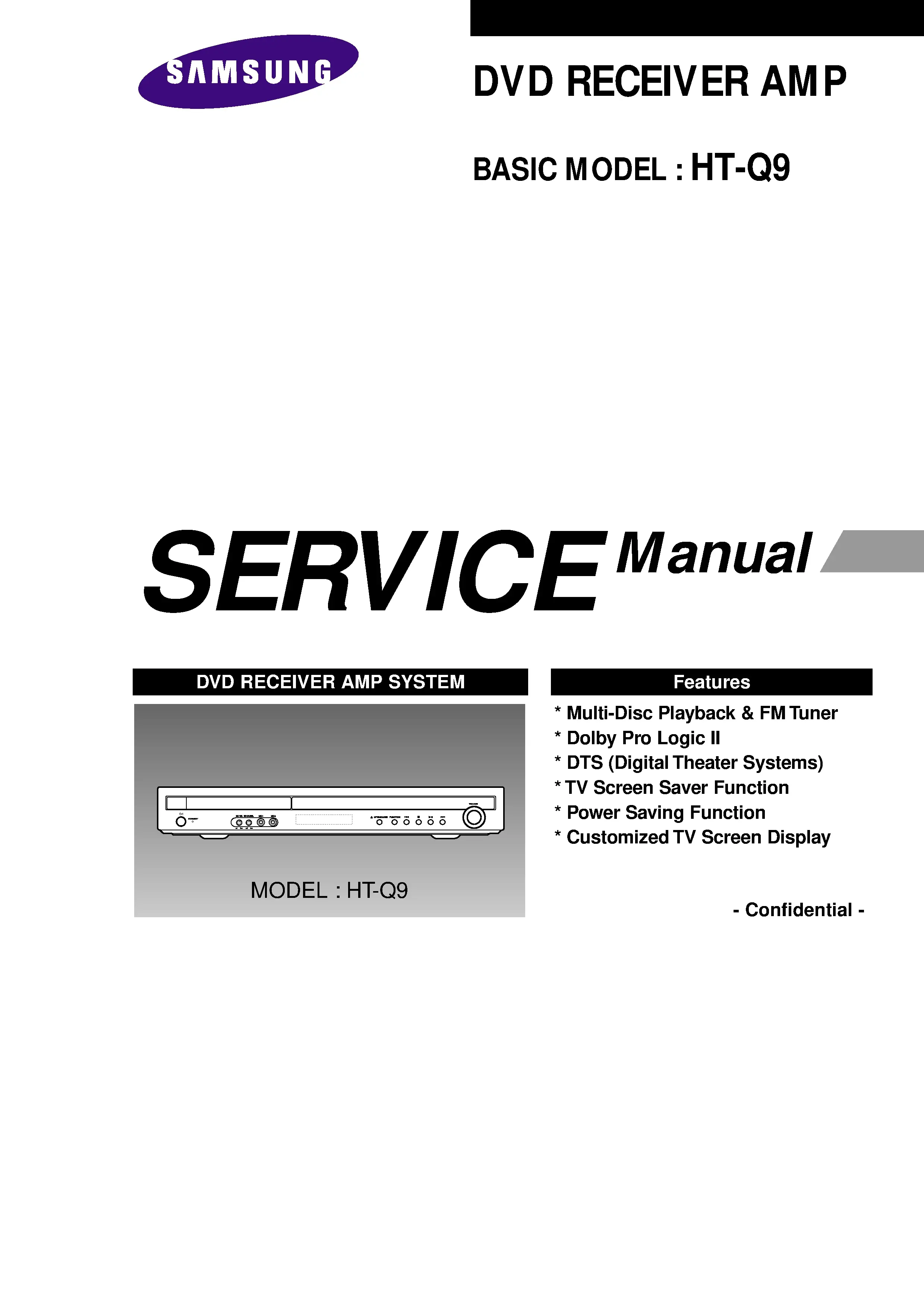 Samsung ht q9 service manual cover