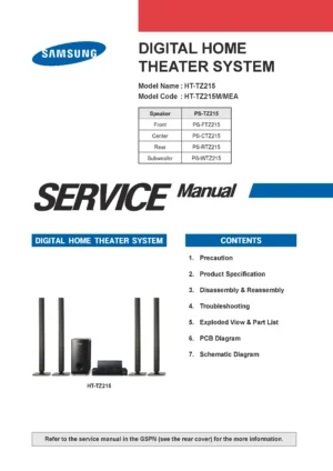 Samsung ht tz215 service manual cover