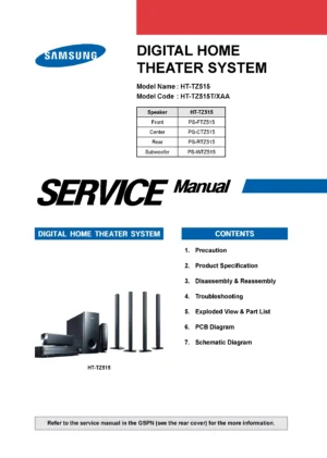 Samsung ht tz515t service manual cover