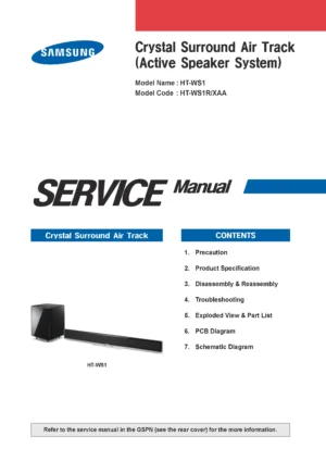 Samsung ht ws1r service manual cover