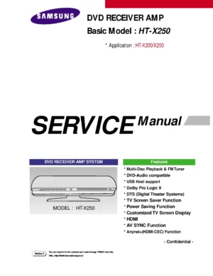 Samsung ht x200 ht x200t service manual cover