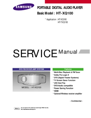 Samsung ht xq100 service manual cover