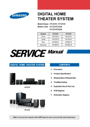 Samsung ht z210t service manual cover
