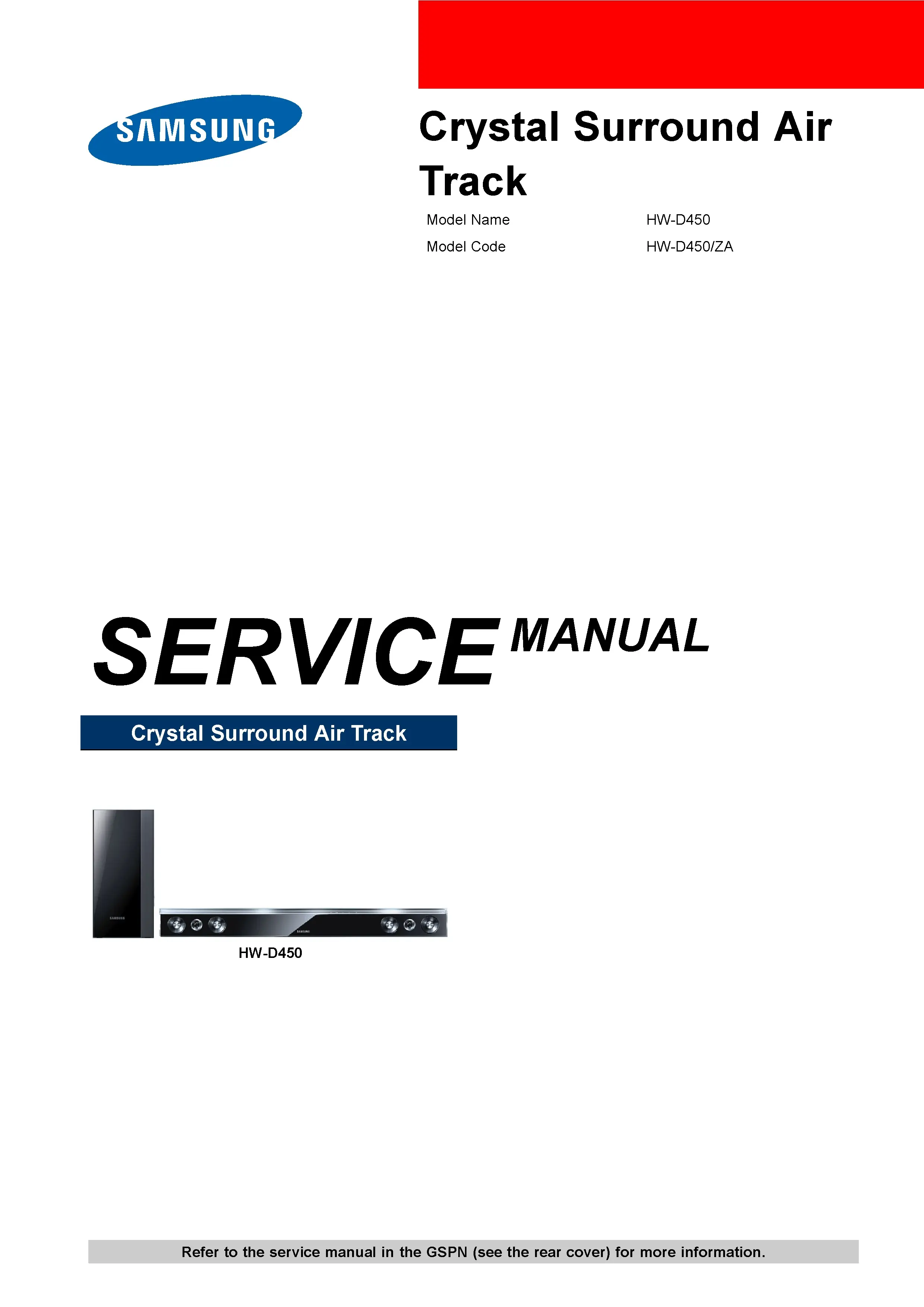 Samsung hw d450 service manual cover