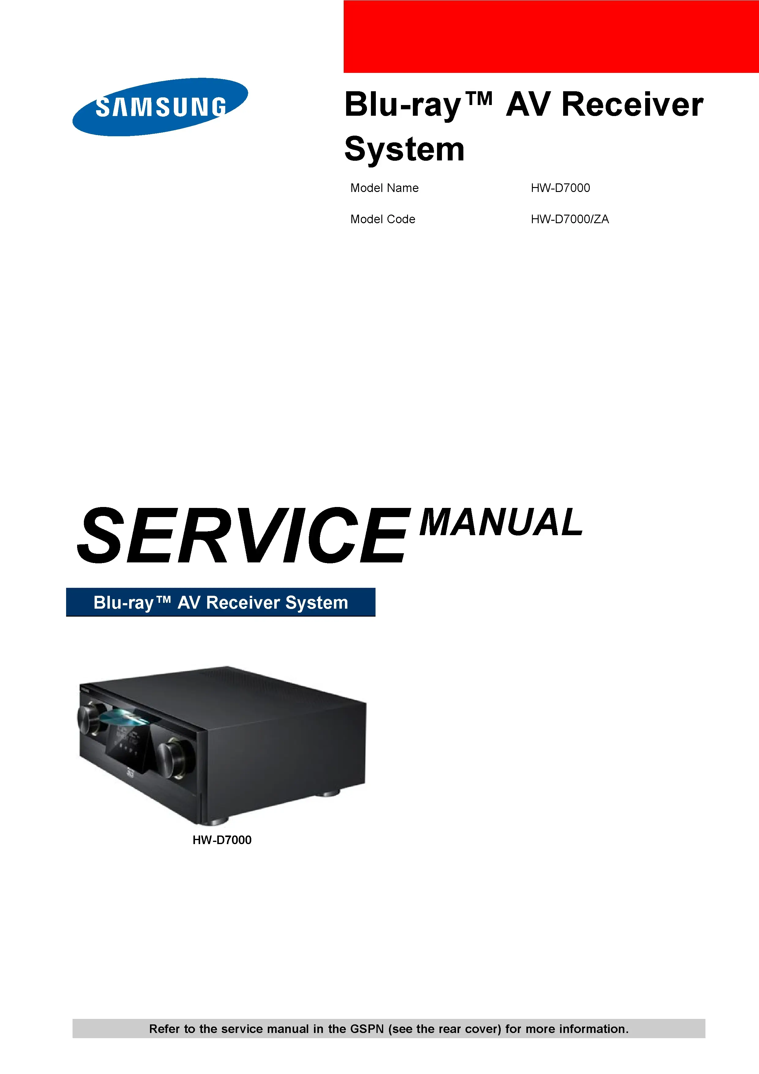 Samsung hw d7000 service manual cover