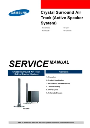 Samsung hw e550 service manual cover