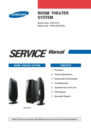 Samsung rts he10 he10t service manual cover