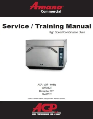 Amana high speed combinatino oven service manual 2011 cover