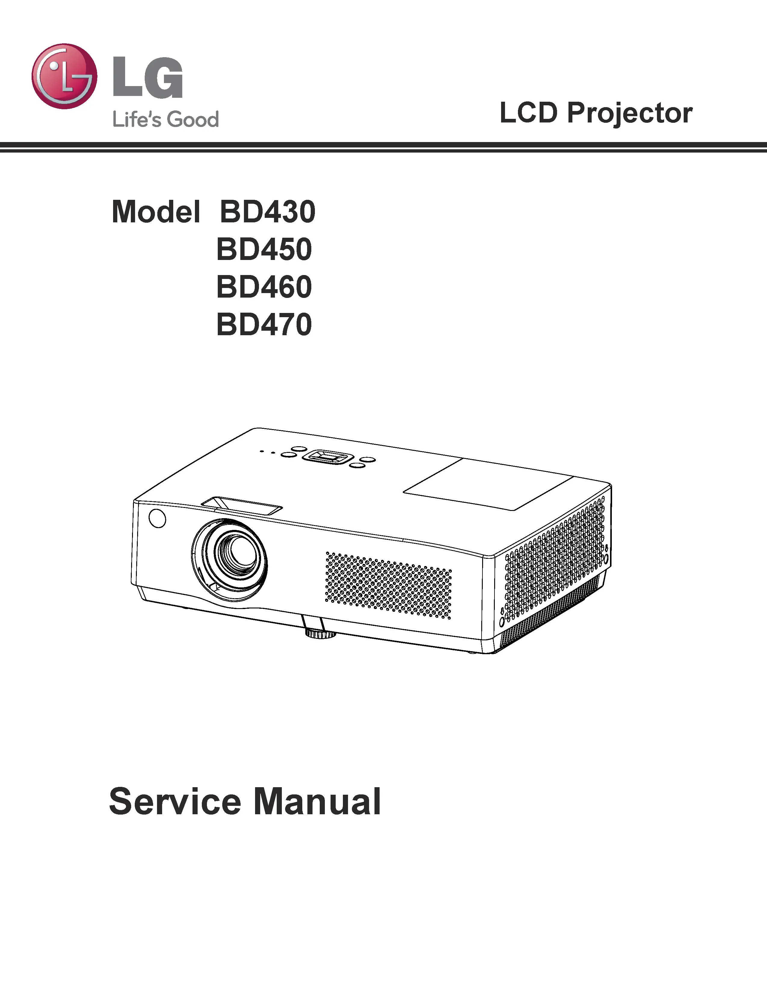 Lg bd470 bd460 service manual cover