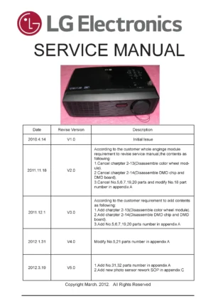 Lg bx275 service manual cover