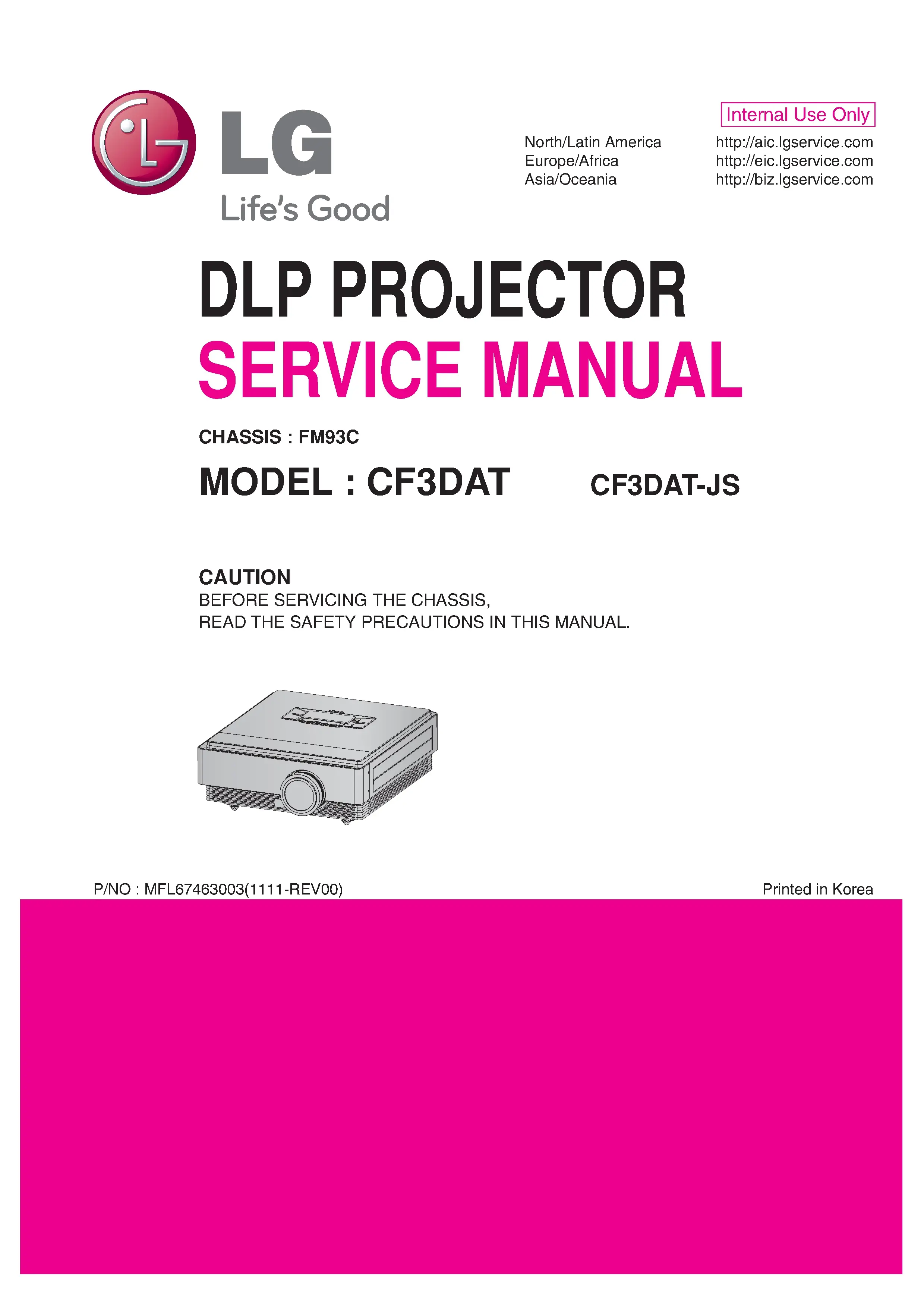 Lg cf3dat service manual cover