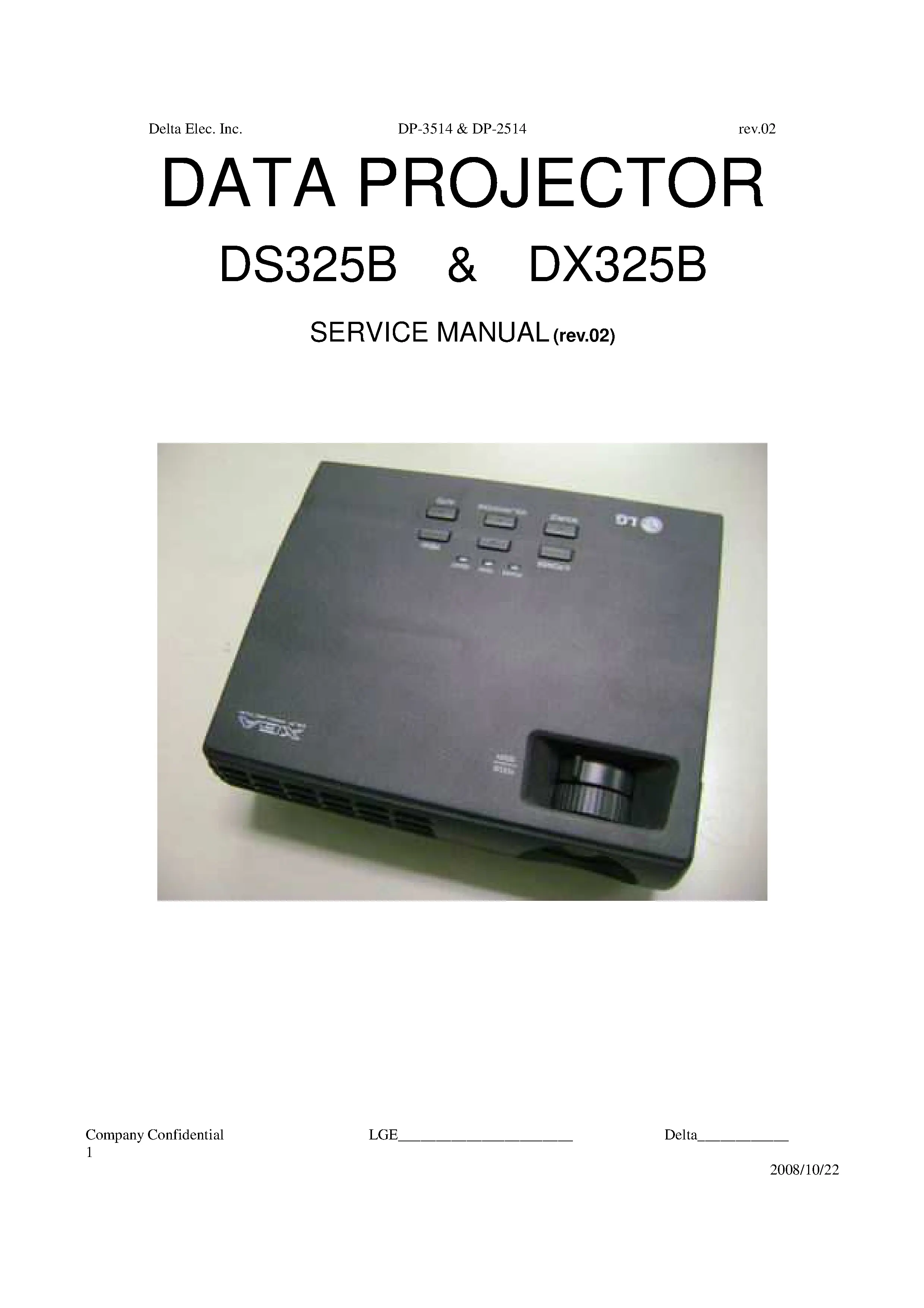 Lg ds325b service manual cover