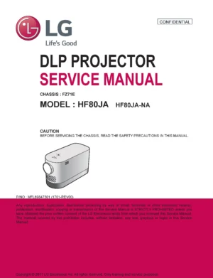 Lg hf80ja service manual cover