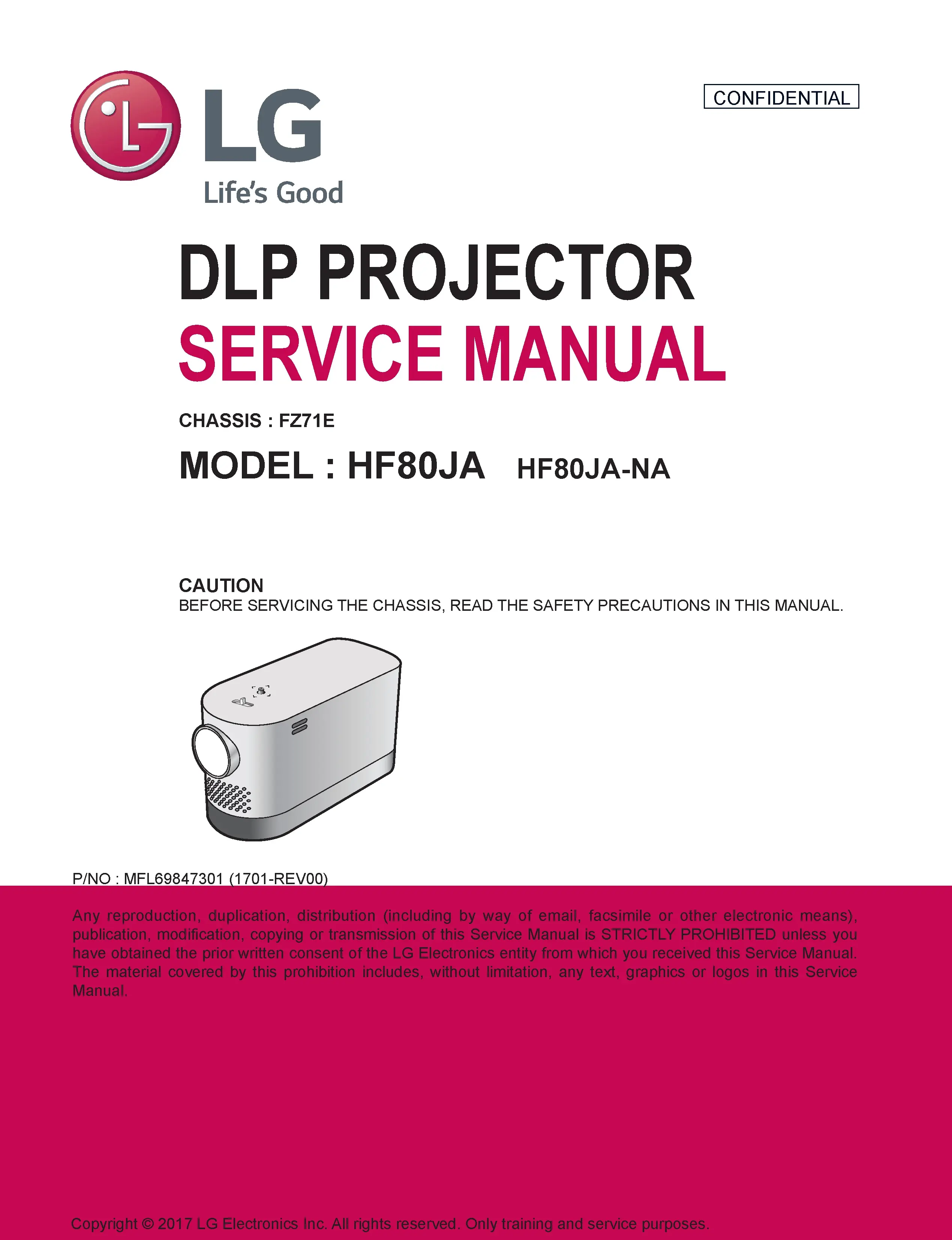 Lg hf80ja service manual cover