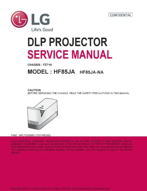 Lg hf85ja service manual cover