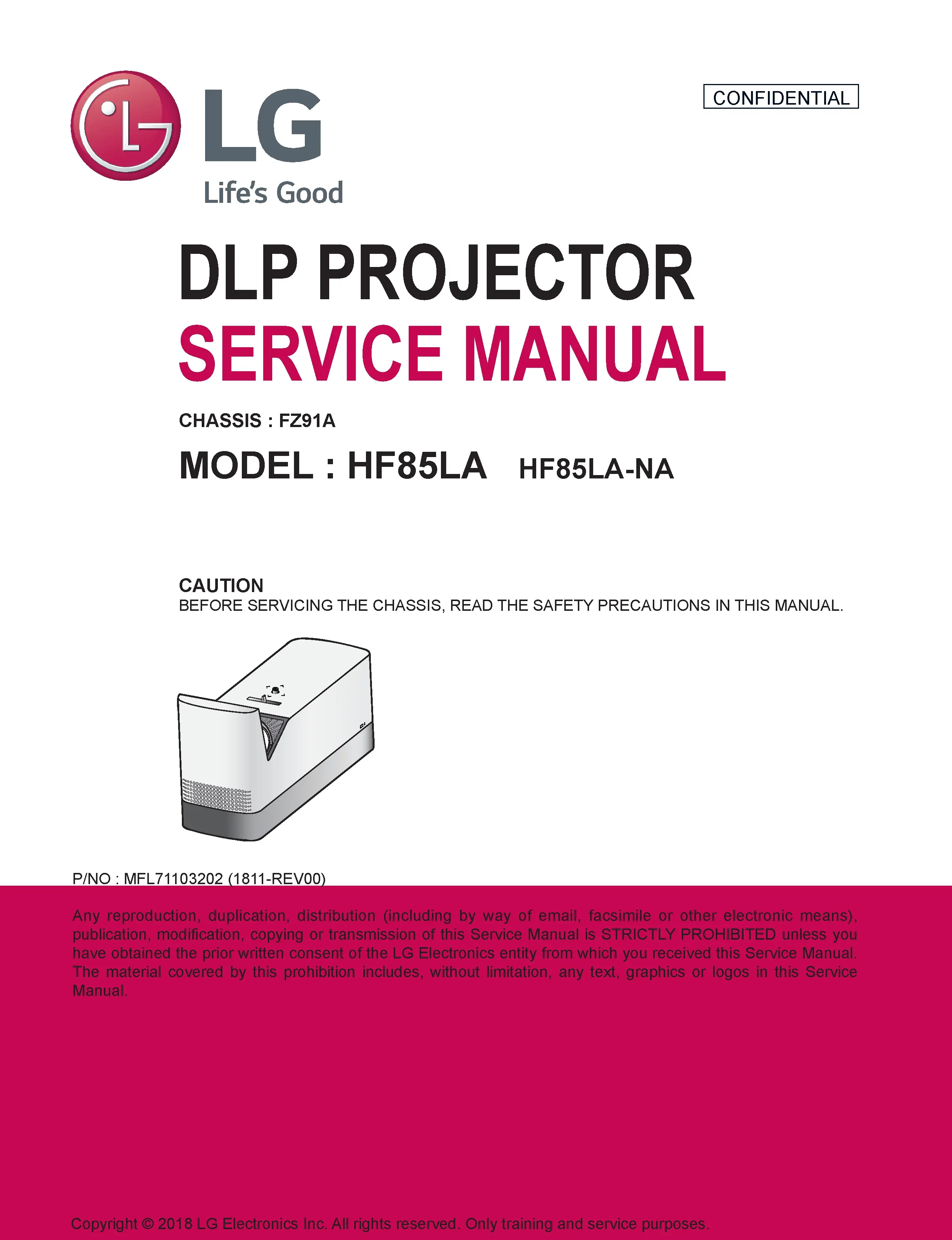 Lg hf85la service manual cover
