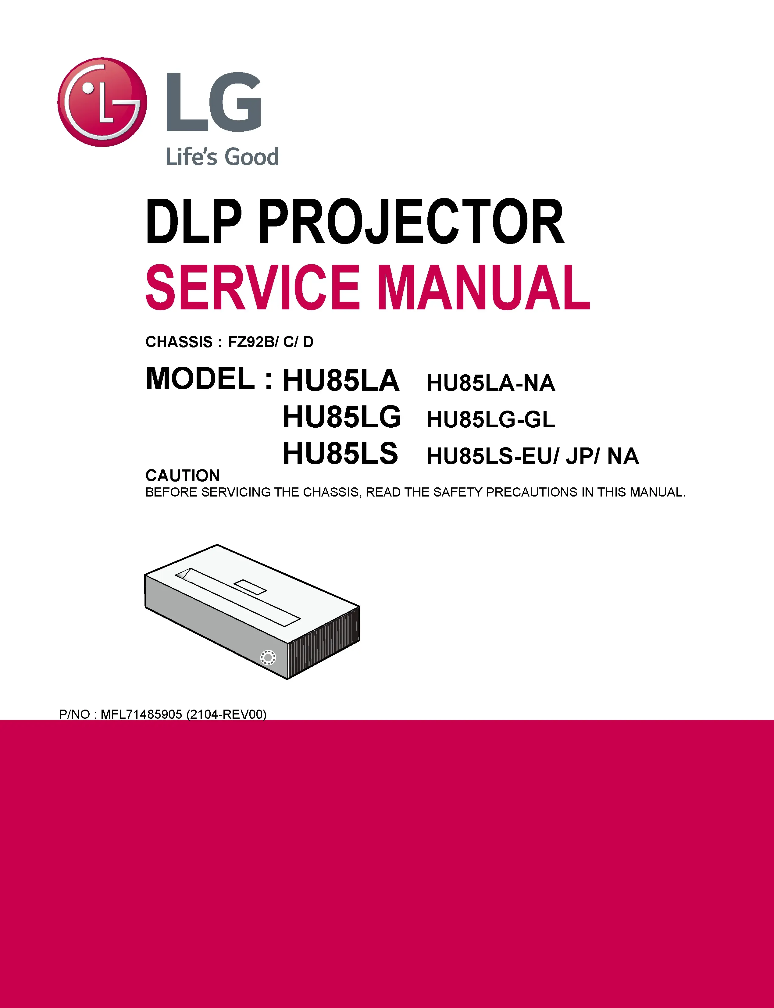 Lg hu85la hu85lg hu85ls service manual cover
