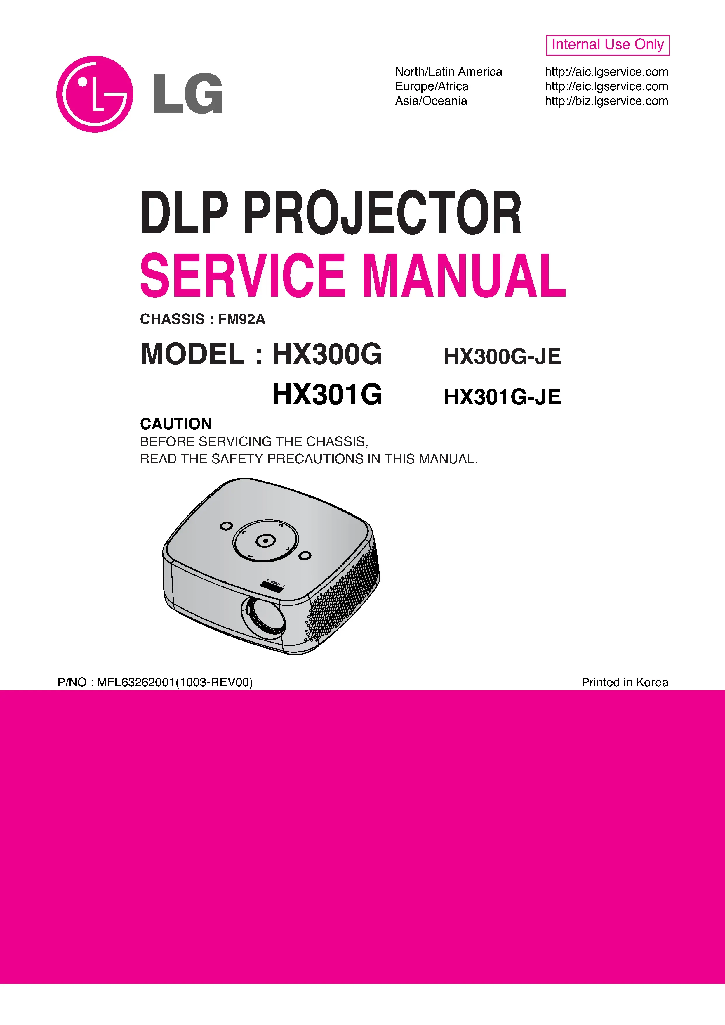 Lg hx300g hx301g service manual cover