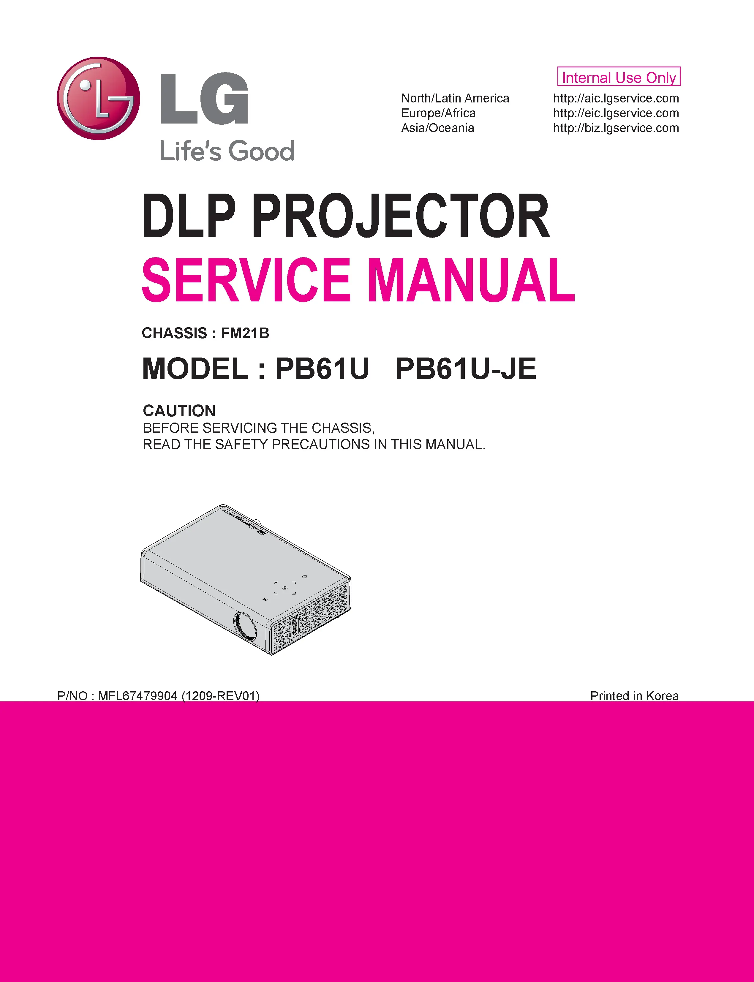 Lg pb61u service manual cover