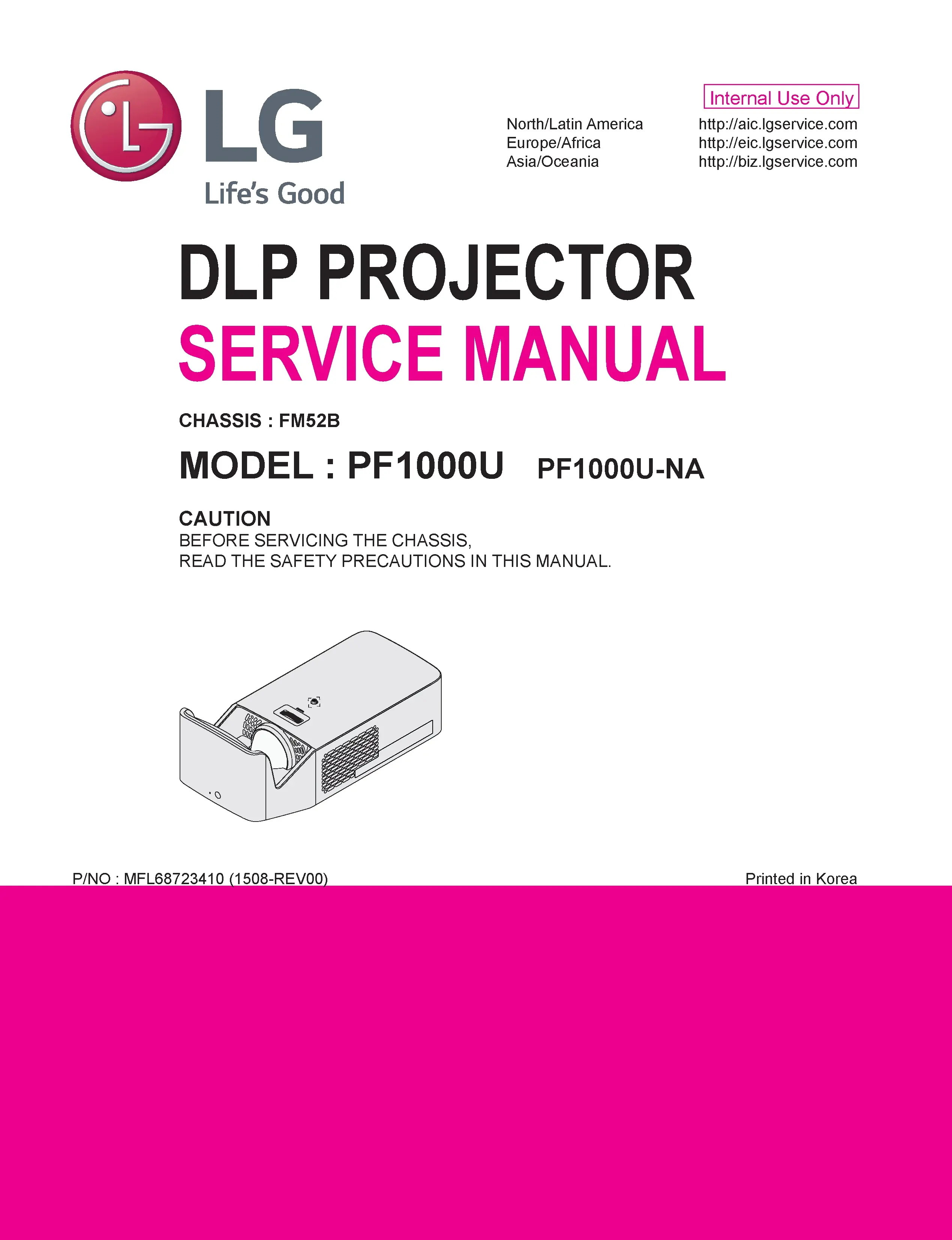 Lg pf1000u service manual cover