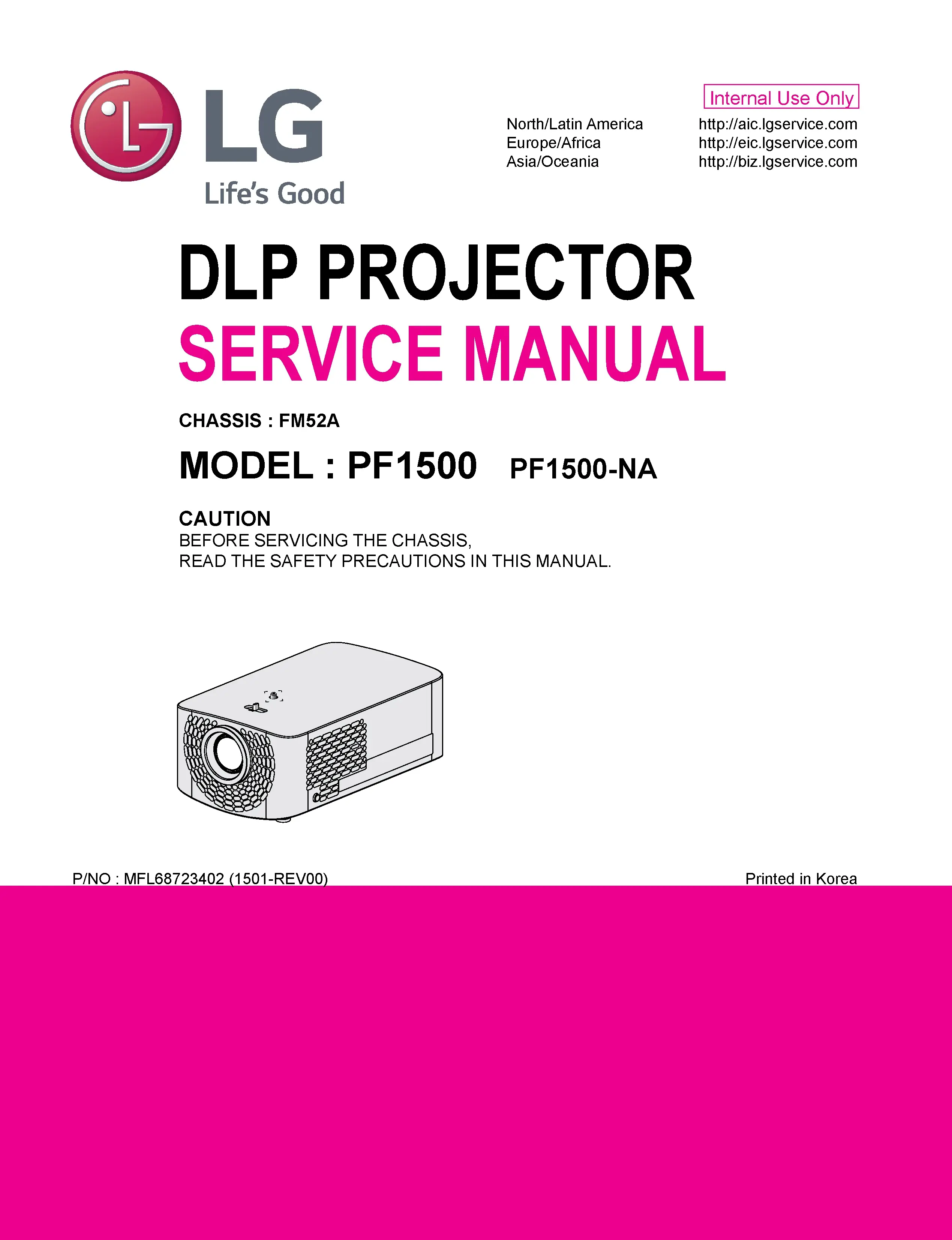Lg pf1500 service manual cover