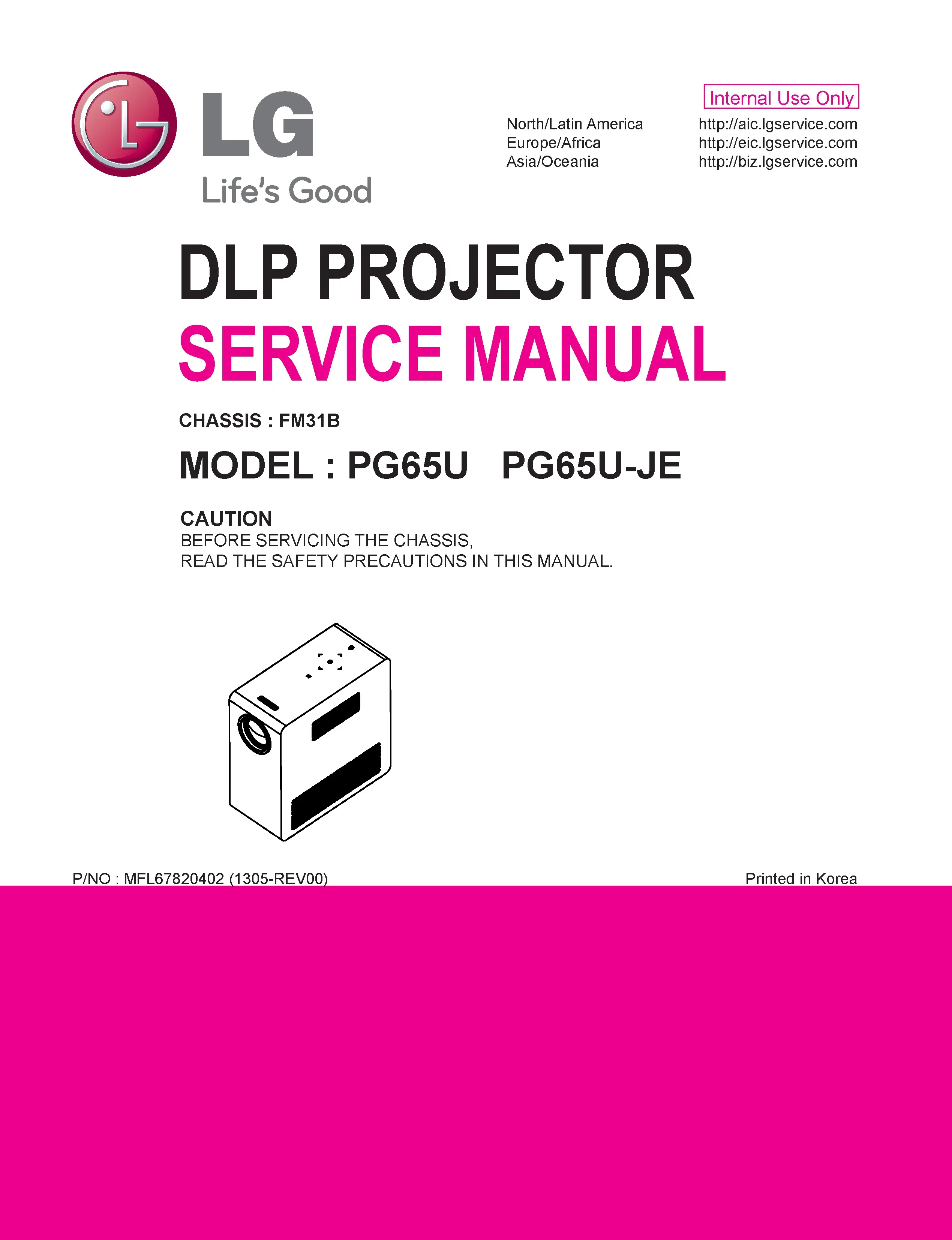 Lg pg65u service manual cover