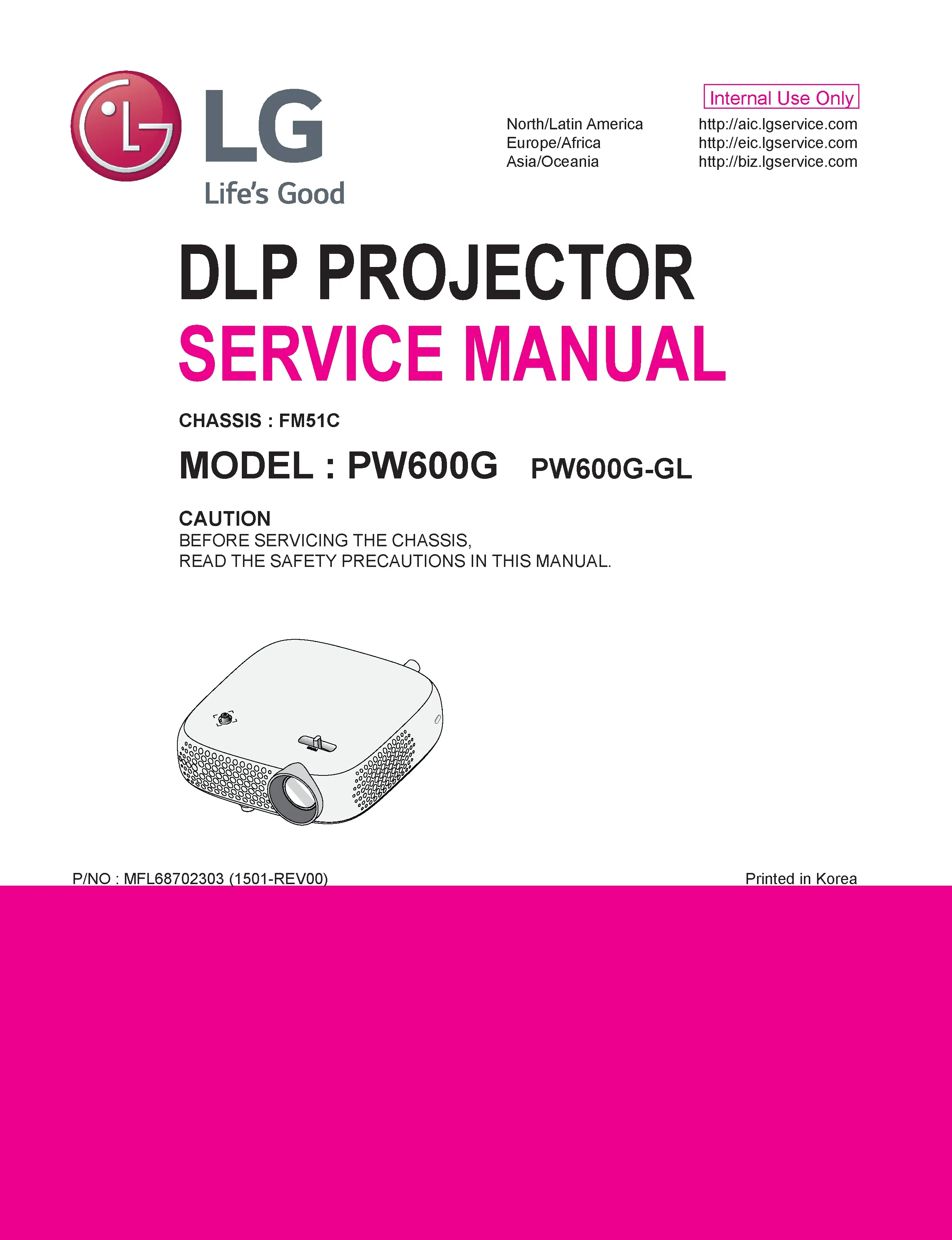 Lg pw600g service manual cover