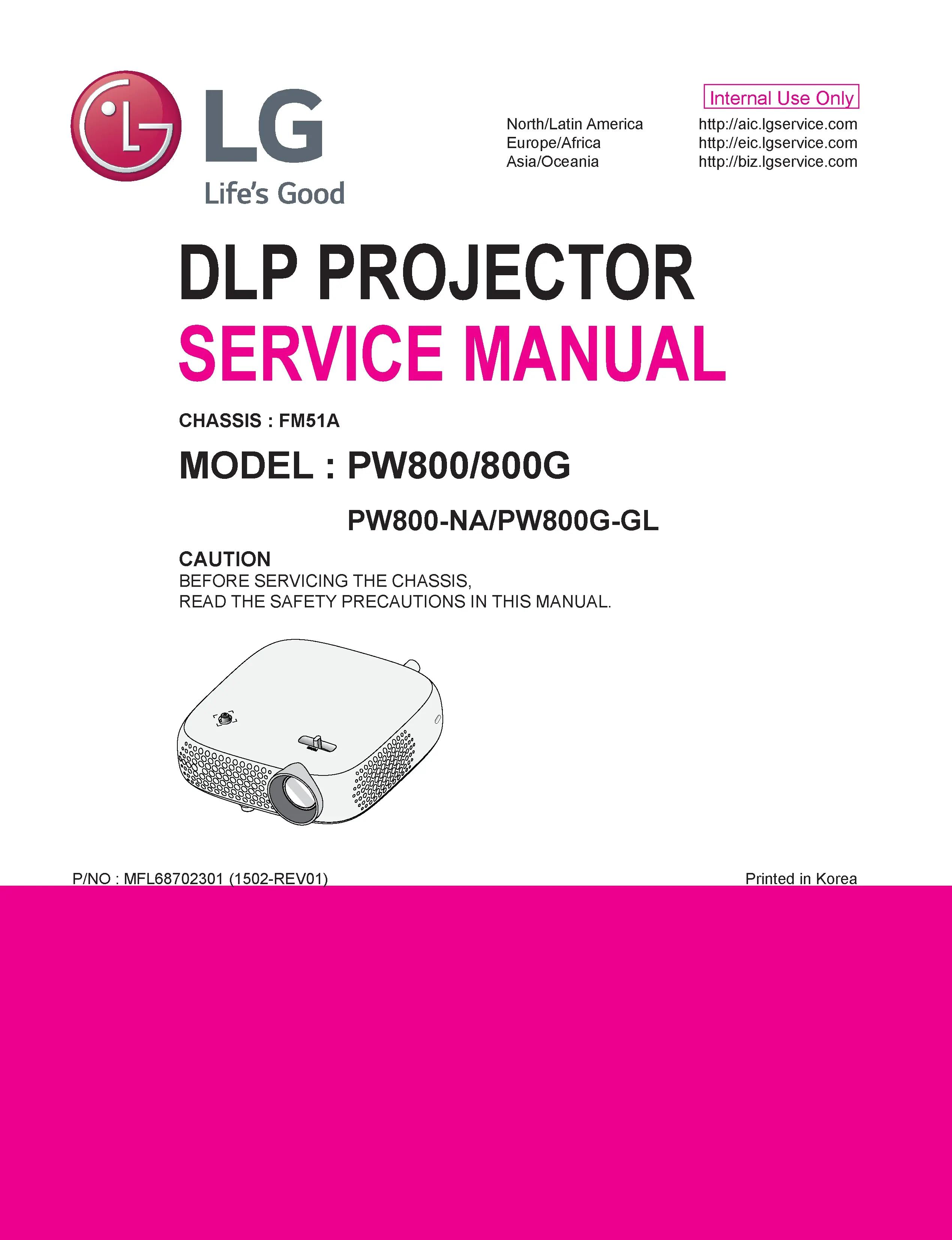 Lg pw800 service manual cover