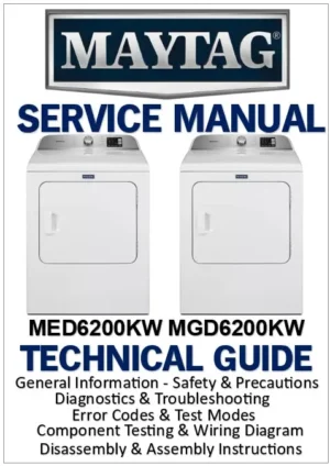 Maytag med6200kw mgd6200kw service manual cover