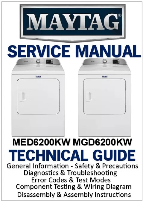 Maytag med6200kw mgd6200kw service manual cover