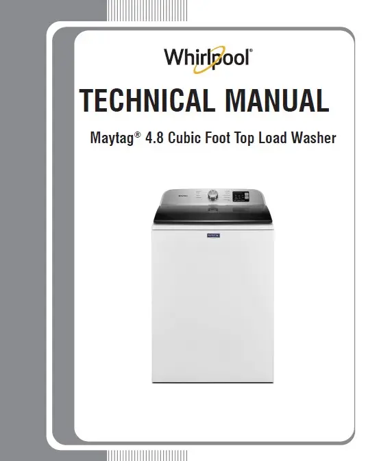 Maytag mvw6200kw service manual cover